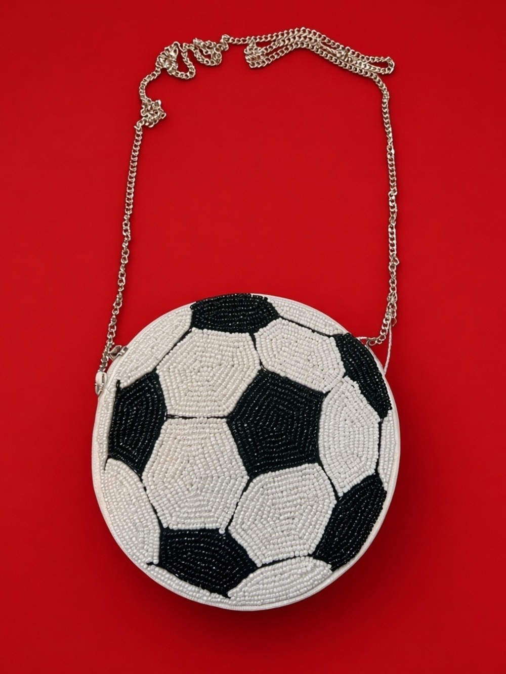 Studio 12 Hand-Beaded Soccer Ball Crossbody Bag